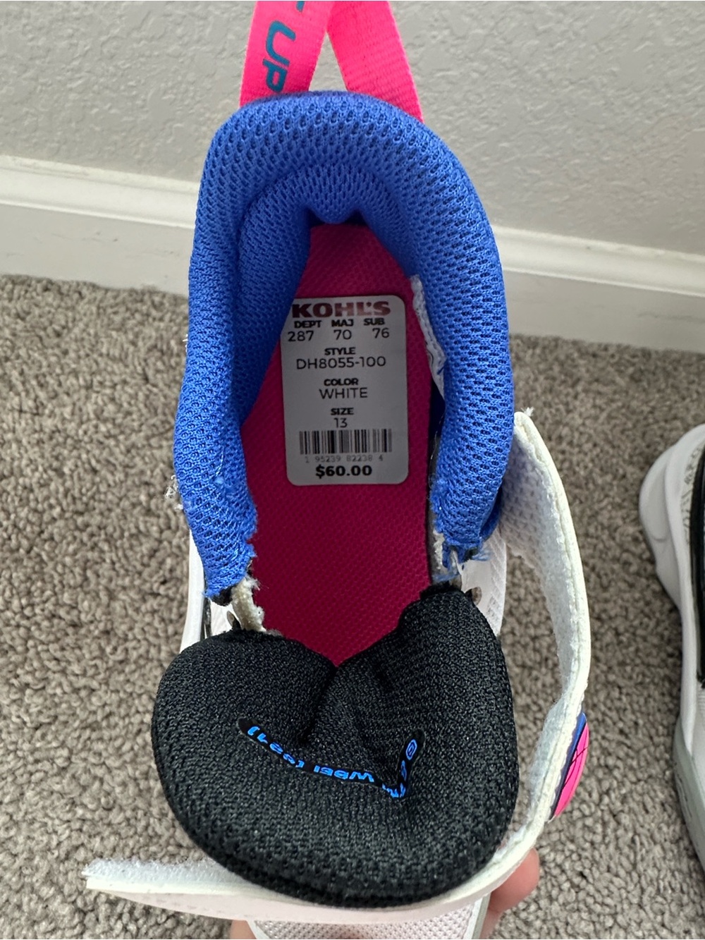 Nike Kids White Sneakers with Blue and Pink Accents - Picture 5 of 5